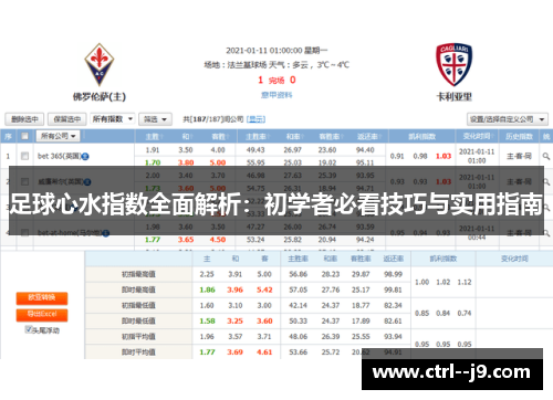 足球心水指数全面解析:初学者必看技巧与实用指南 足球心水指数全面解析:初学者必看技巧与实用指南