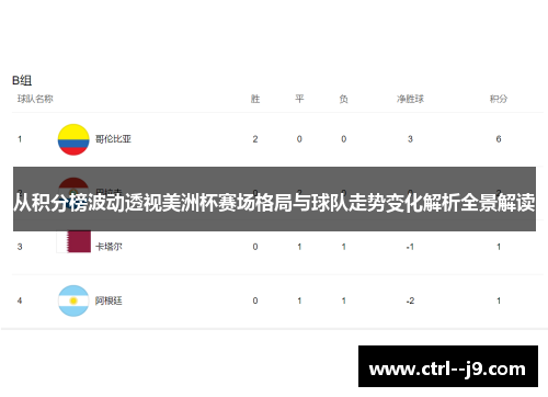 从积分榜波动透视美洲杯赛场格局与球队走势变化解析全景解读